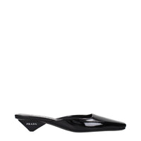 Prada Patent Leather Flat Sandal — Black