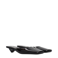 Prada Patent Leather Flat Sandal — Black