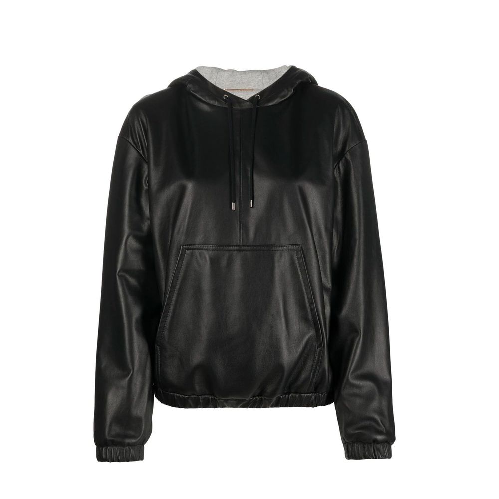 Saint Laurent Leather Hooded Jacket