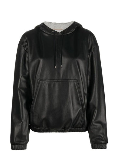 Saint Laurent Leather Hooded Jacket