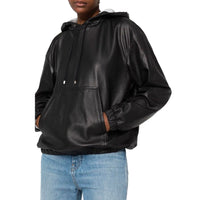 Saint Laurent Leather Hooded Jacket