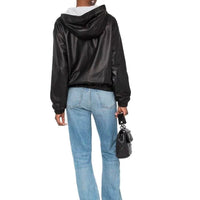 Saint Laurent Leather Hooded Jacket