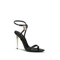 Tom Ford Padlock Pointy Naked Stiletto Sandal — Black
