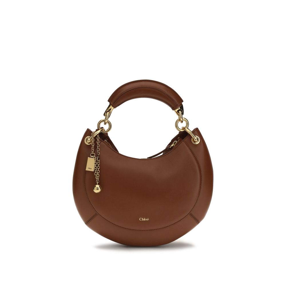 Chloé Brown Calf Leather Marcie Shoulder Bag