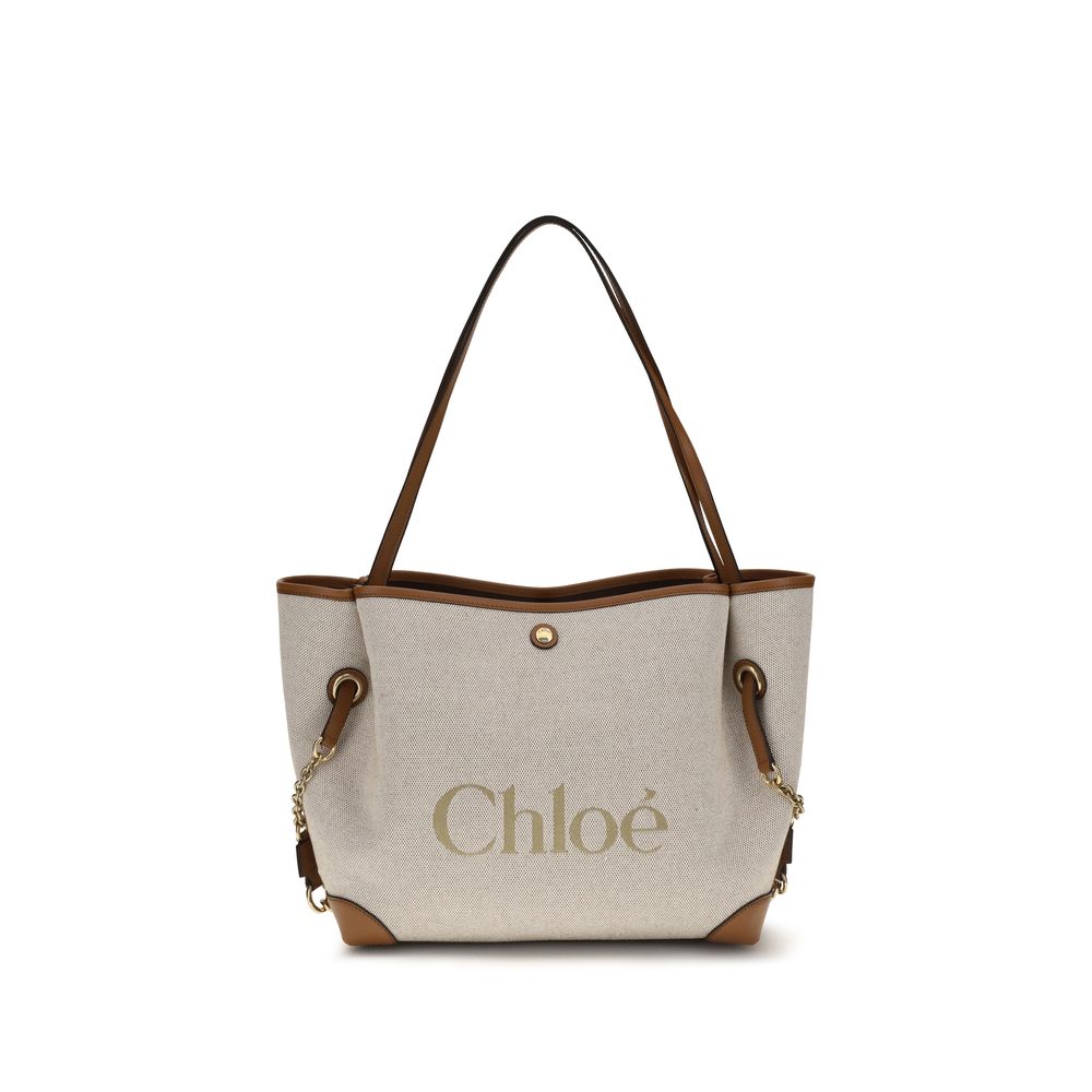 Chloé Beige Cotton Clover Tote Bag