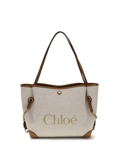 Chloé Beige Cotton Clover Tote Bag