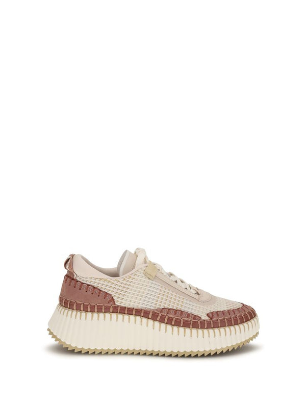 Chloé Beige Nylon Nama Chunky Sneakers