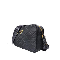 Prada Re-Nylon Triangle Logo Shoulder Bag — Black