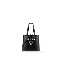 Prada Calfskin Logo Tote Bag — Black