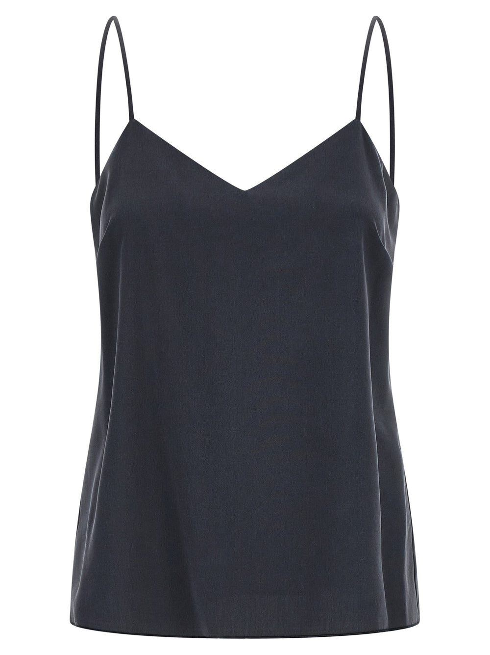 Max Mara Sweetheart Silk Top — Gray