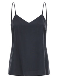 Max Mara Sweetheart Silk Top — Gray