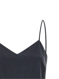 Max Mara Sweetheart Silk Top — Gray
