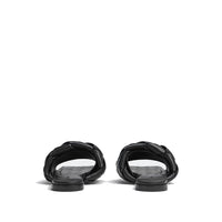 Bottega Veneta Lamb Leather Flat Sandal — Black