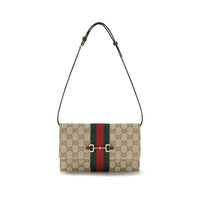 Gucci Horsebit Web GG Canvas Wallet with Strap