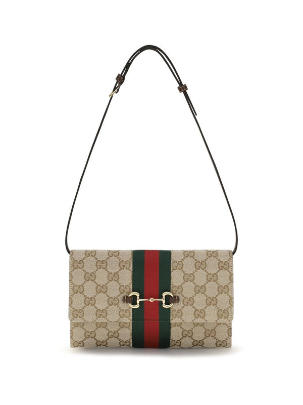Gucci Horsebit Web GG Canvas Wallet with Strap