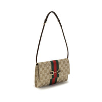 Gucci Horsebit Web GG Canvas Wallet with Strap