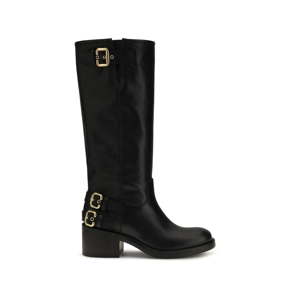 Chloé Black Calf Leather Dakota Boots