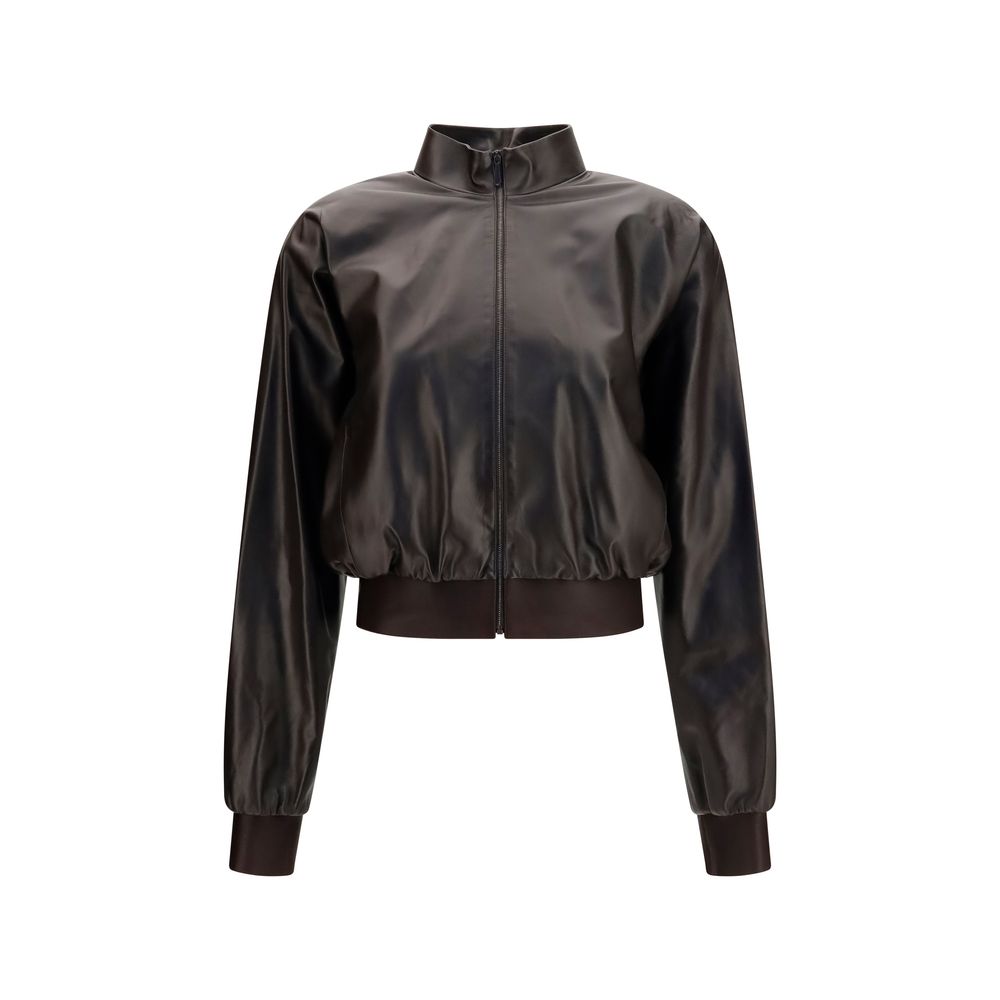 Gucci Nappa Leather Bomber Jacket — Brown