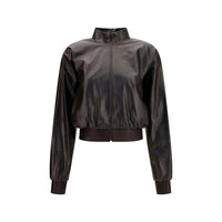 Gucci Nappa Leather Bomber Jacket — Brown