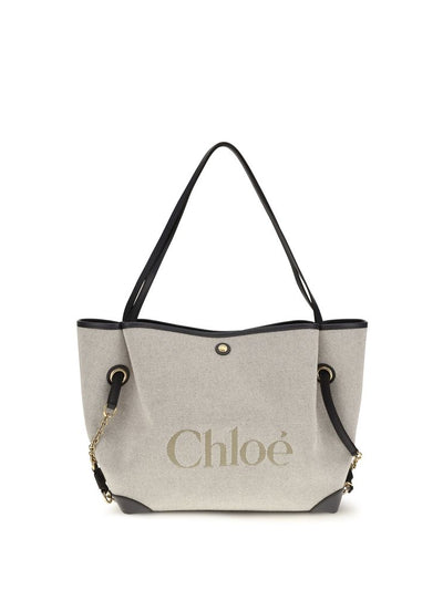 Chloé Gray Cotton Clover Tote Bag
