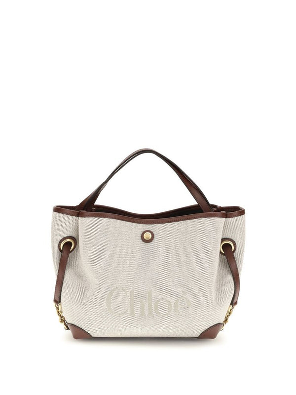 Chloé Beige Fabric Clover Handbag