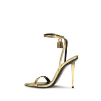Tom Ford Lambskin Open-Toe Stiletto Sandal — Gold