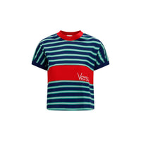 Versace Stripe Intarsia Medusa Cotton T-Shirt
