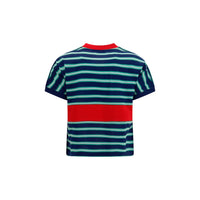 Versace Stripe Intarsia Medusa Cotton T-Shirt