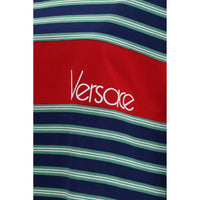 Versace Stripe Intarsia Medusa Cotton T-Shirt