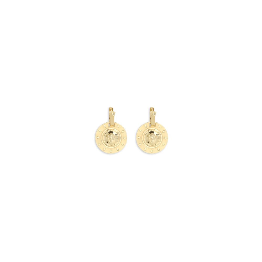 Versace Irradia Medusa Hammered Gold Earrings