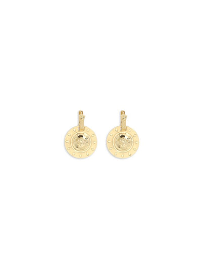 Versace Irradia Medusa Hammered Gold Earrings