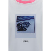 Versace Graphic Print Cotton T-Shirt — White