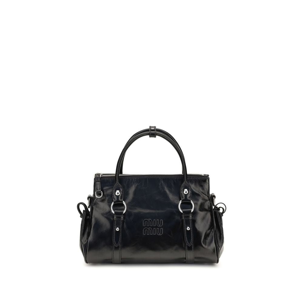 Miu Miu Embossed Logo Leather Top-Handle Bag