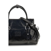 Miu Miu Embossed Logo Leather Top-Handle Bag