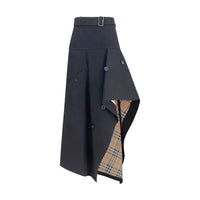 Burberry Heather Asymmetric Long Skirt