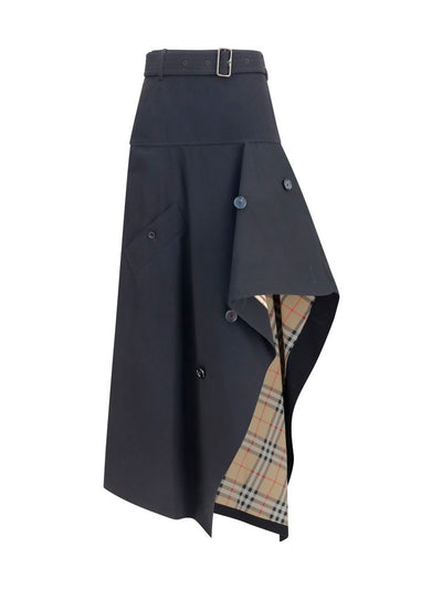 Burberry Heather Asymmetric Long Skirt