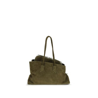The Attico La Passeggiata Suede Shoulder Bag — Bicolour