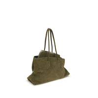 The Attico La Passeggiata Suede Shoulder Bag — Bicolour