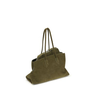 The Attico La Passeggiata Suede Shoulder Bag — Bicolour
