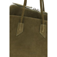 The Attico La Passeggiata Suede Shoulder Bag — Bicolour