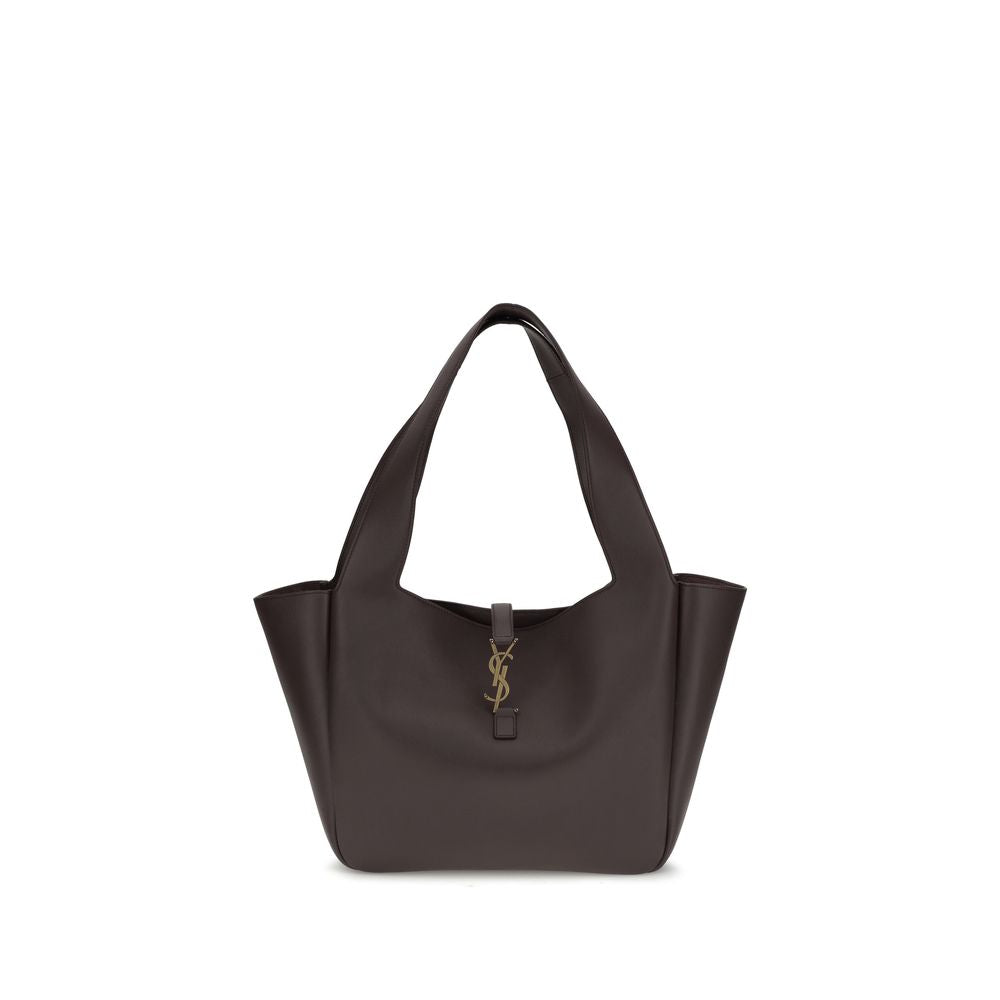 Saint Laurent Le 5 À 7 Grained Leather Shoulder Bag — Brown