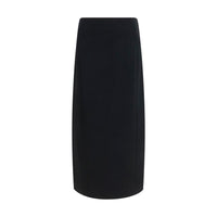 Khaite Lyle Crepe Column Skirt — Black