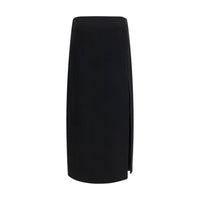 Khaite Lyle Crepe Column Skirt — Black