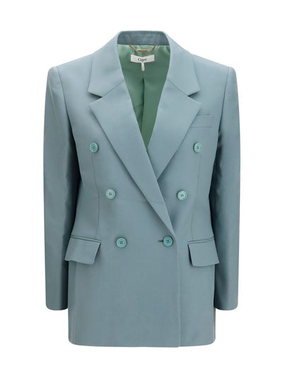 Chloé Bicolor Wool Double-Breasted Blazer