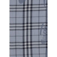 Burberry Knight Check Wool-Silk Scarf — Blue