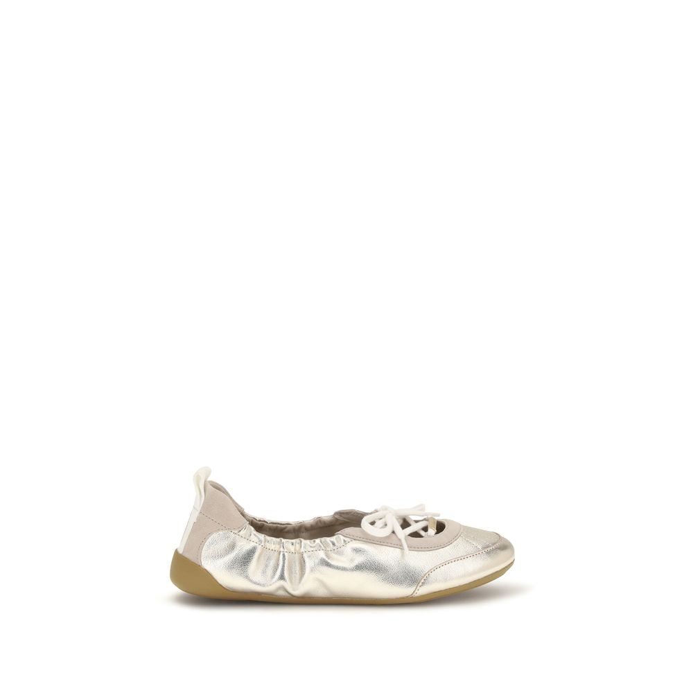 Chloé Silver Calf Leather Kick Sneakers