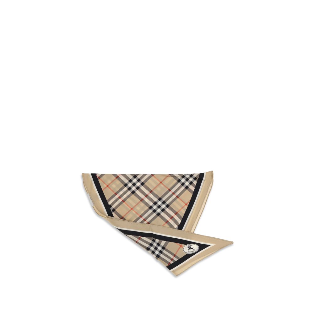 Burberry Knight Check Silk Twill Scarf — Beige