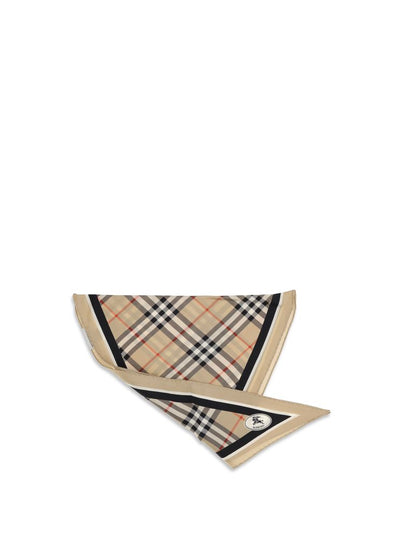 Burberry Knight Check Silk Twill Scarf — Beige