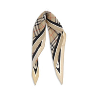 Burberry Knight Check Silk Twill Scarf — Beige