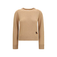 Burberry Wool-Cashmere Crew Neck Sweater — Beige